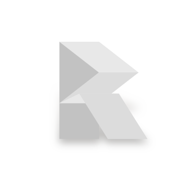 Letra R en vector, con los planos de plegado y sus valores tonales
