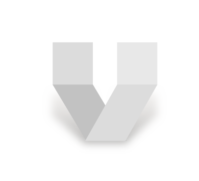 Letra V en vector, con los planos de plegado y sus valores tonales
