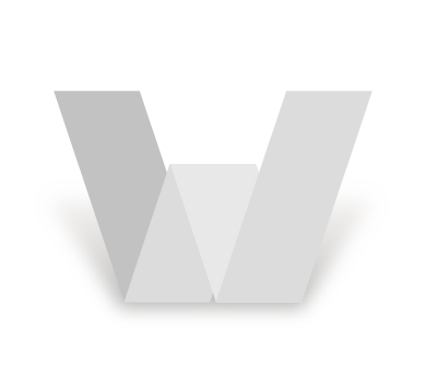 Letra W en vector, con los planos de plegado y sus valores tonales