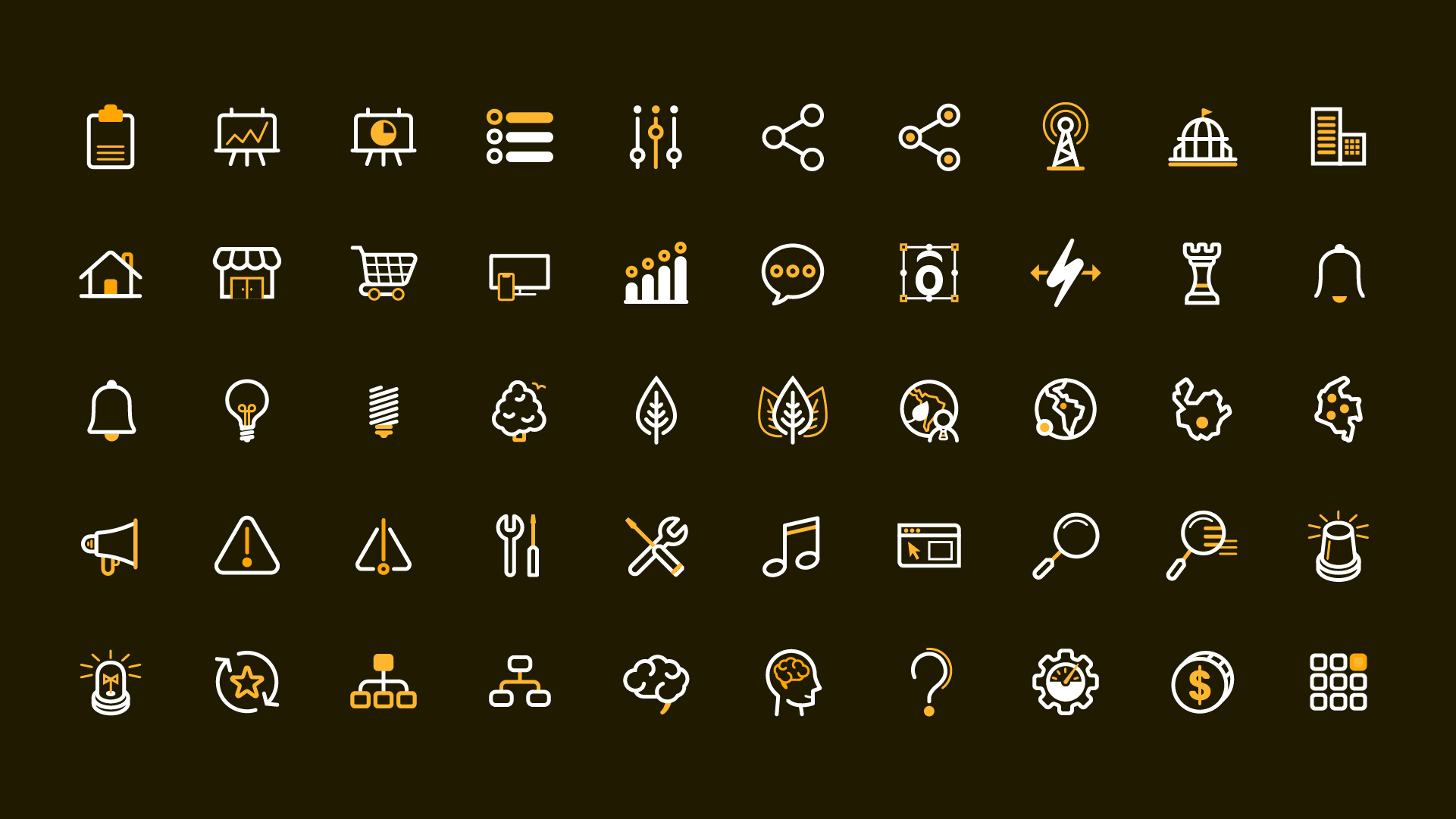Retícula 3 de iconos del sistema de iconografía para Tigo