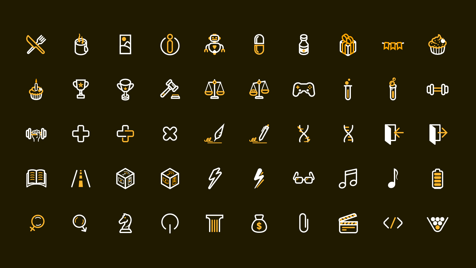 Retícula 5 de iconos del sistema de iconografía para Tigo