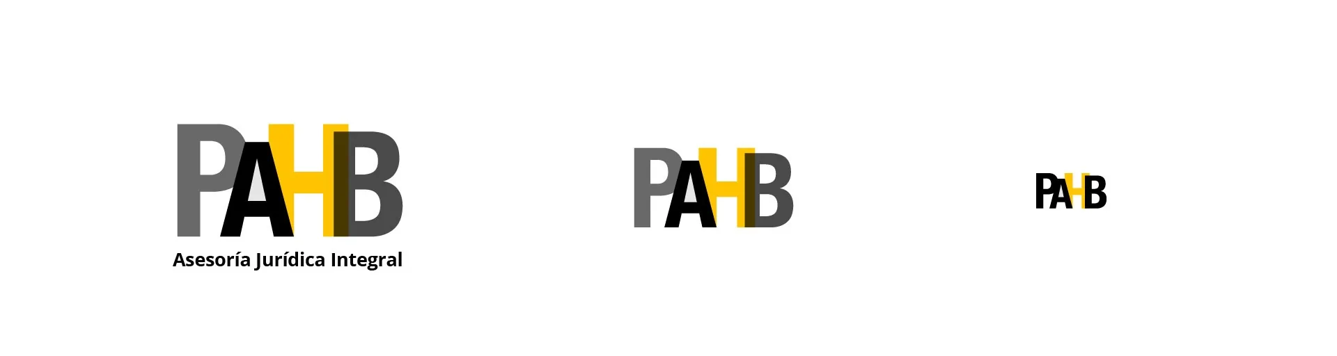 Logotipo de PAHB en tres escalas